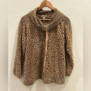 One World Long Sleeve Animal Print Size Medium